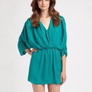 Parker Teal Long Sleeve Mini Dress